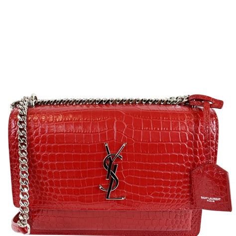 ysl red croc bag|saint laurent sunset crossbody bag.